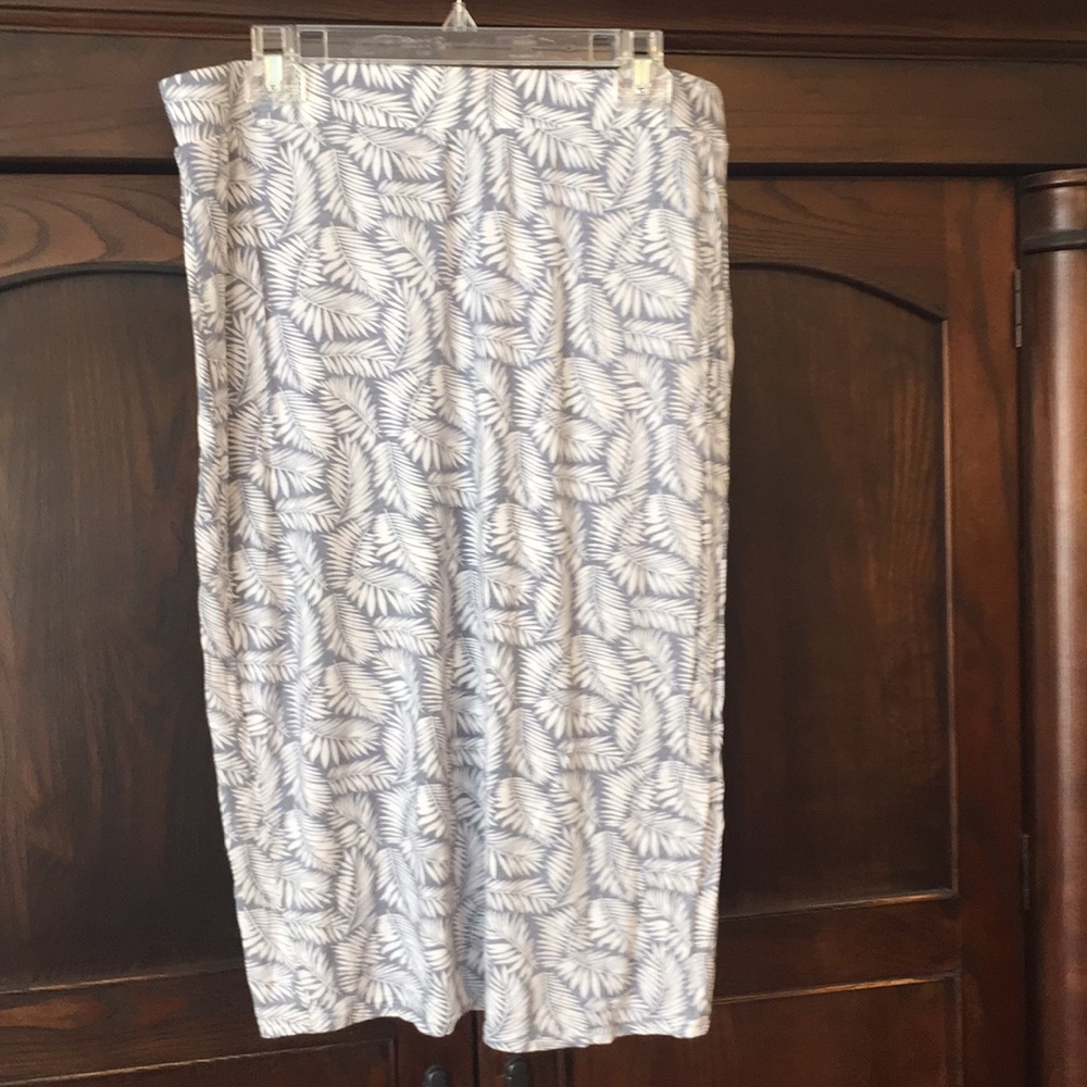 Knit pull-on Gray/white pencil skirt